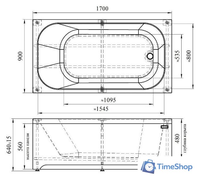 Ванна Radomir Прованс 170х90 1-01-0-0-1-187 - Изображение №6 — Интернет-магазин Time-Shop