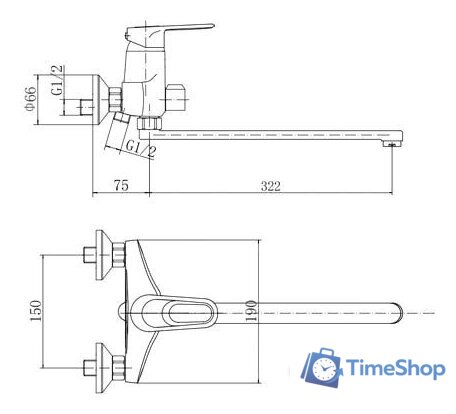 Смеситель Fashun A2204 - Изображение №2 — Интернет-магазин Time-Shop