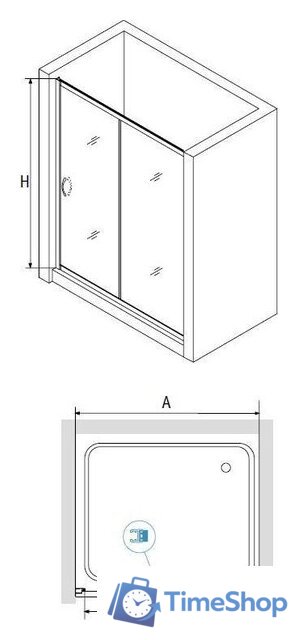 Душевая дверь RGW PA-016B 350801613-14 130 (черный/прозрачное стекло) - Изображение №2 — Интернет-магазин Time-Shop