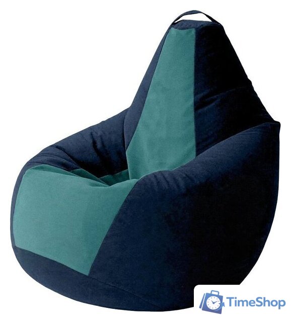 Кресло-мешок Kreslomeshki Груша Kombo XXXL GKV-145x100-TSBI (темно-синий/бирюза) - Изображение №1 — Интернет-магазин Time-Shop