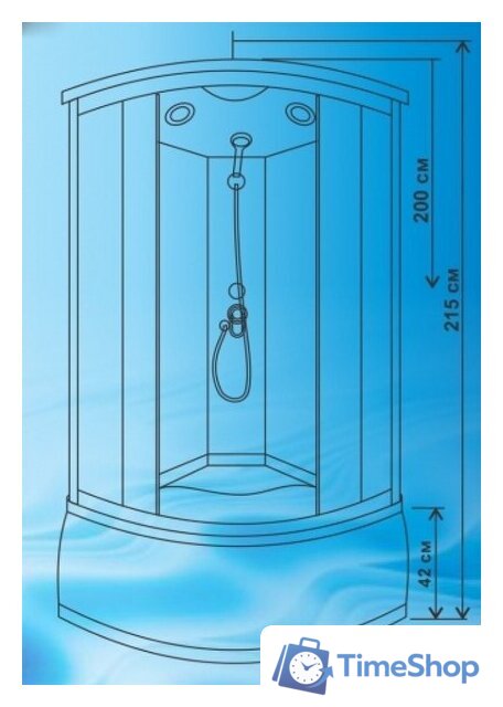 Душевая кабина Водный мир ВМ-8811Е (90x90, матовое стекло) - Изображение №2 — Интернет-магазин Time-Shop