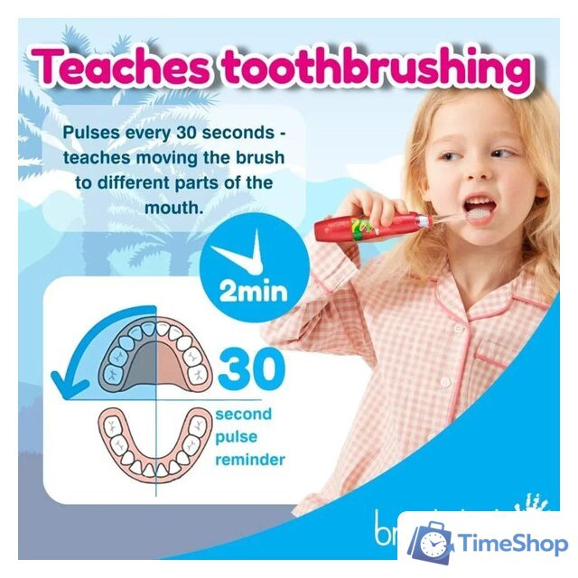 Электрическая зубная щетка Brush-Baby KidzSonic Dinosaur - Изображение №8 — Интернет-магазин Time-Shop