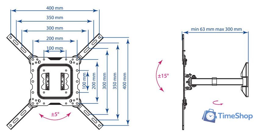 Кронштейн для телевизора Kromax DIX-17 - Изображение №2 — Интернет-магазин Time-Shop
