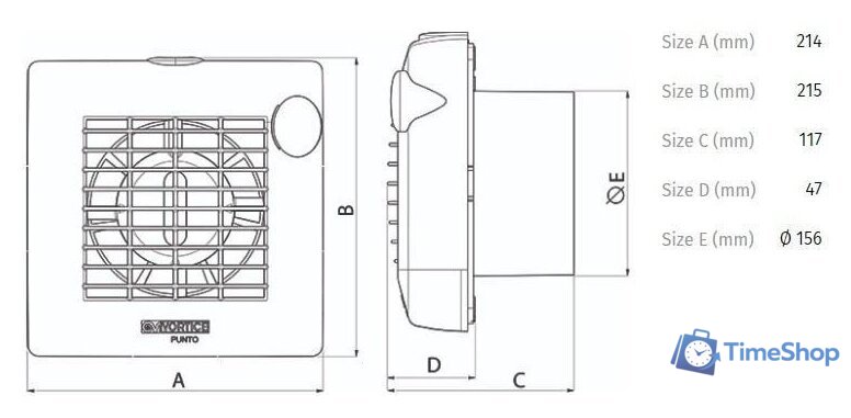 Осевой вентилятор Vortice Punto M 150/6