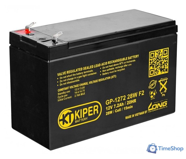Аккумулятор для ИБП Kiper GP-1272 28W F2 (12В/7.2 А·ч) - Изображение №1 — Интернет-магазин Time-Shop