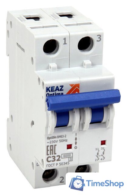 Выключатель автоматический КЭАЗ 2P C 25А 6кА OptiDin BM63-2C25-УХЛ3 260602 - Изображение №1 — Интернет-магазин Time-Shop