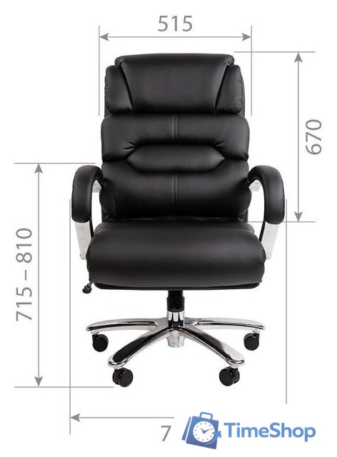 Офисное кресло CHAIRMAN 409 (экопремиум черный) - Изображение №4 — Интернет-магазин Time-Shop