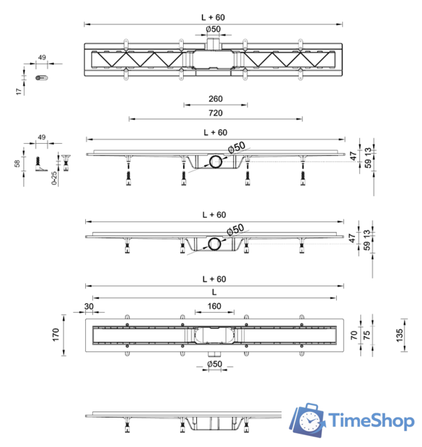Трап/канал Styron STY-B-90 - Изображение №2 — Интернет-магазин Time-Shop
