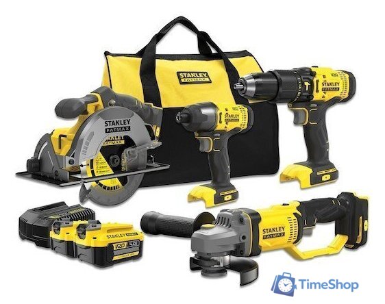  Stanley SFMCK469M2 (шуруповерт, винтоверт, циркулярка, болгарка, 2 АКБ, сумка) - Изображение №1 — Интернет-магазин Time-Shop