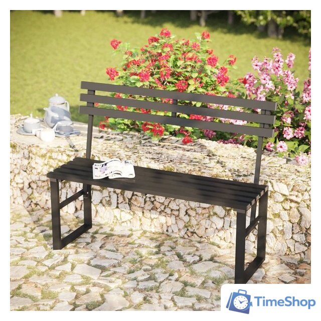 Скамейка Sundays Relax СКМС-1 со спинкой (черный) - Изображение №9 — Интернет-магазин Time-Shop