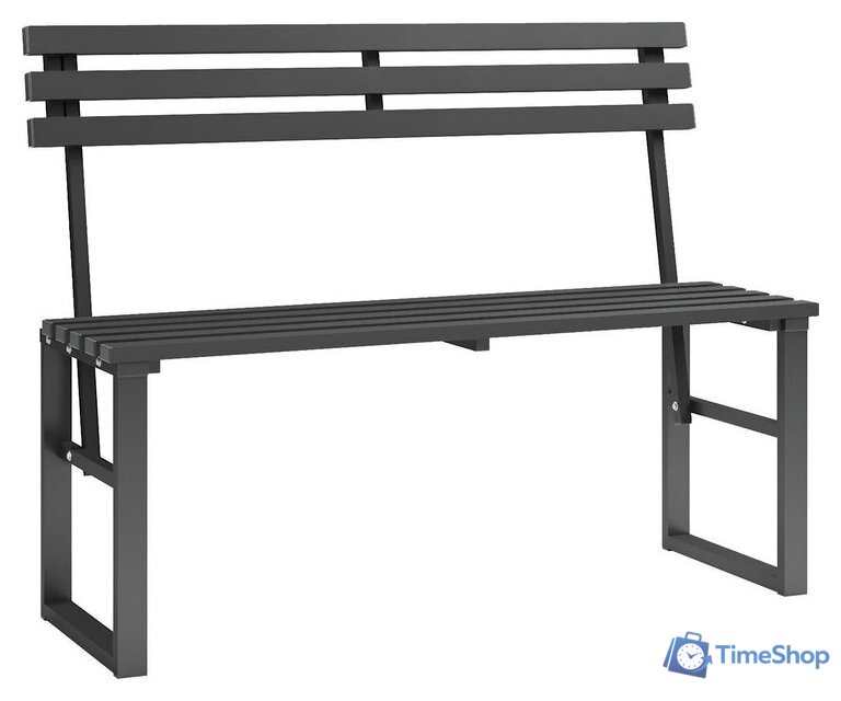 Скамейка Sundays Relax СКМС-1 со спинкой (черный) - Изображение №4 — Интернет-магазин Time-Shop