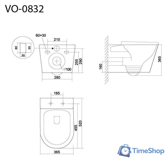 Унитаз подвесной Triton Pro Tornado Verso TR-VO-0832 - Изображение №11 — Интернет-магазин Time-Shop