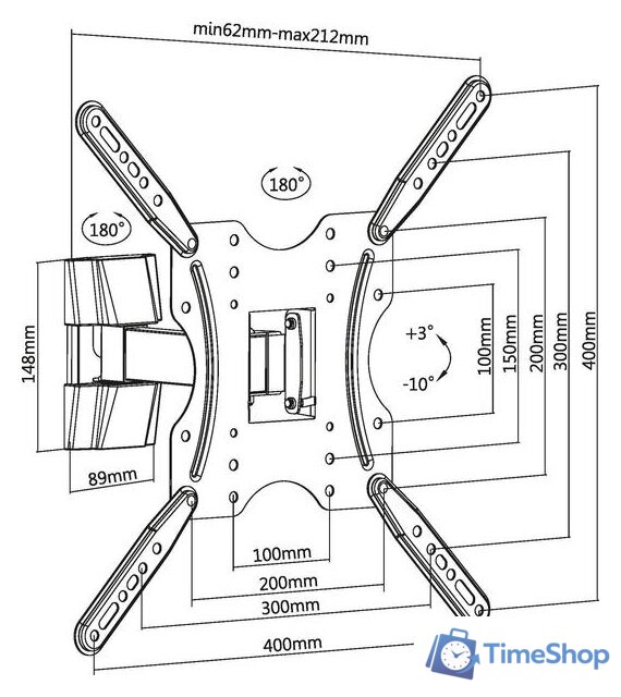 Кронштейн для телевизора Ultramounts UM901 (черный) - Изображение №12 — Интернет-магазин Time-Shop