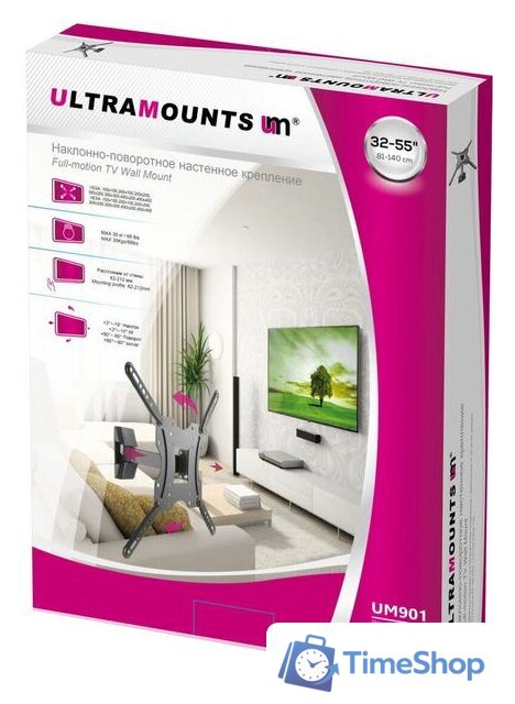 Кронштейн для телевизора Ultramounts UM901 (черный) - Изображение №9 — Интернет-магазин Time-Shop