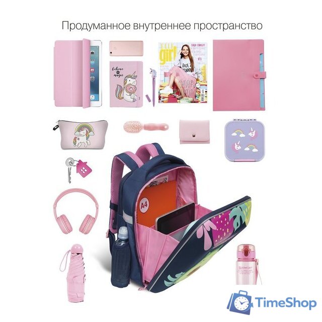 Школьный рюкзак Grizzly Rap-290-5 (синий) - Изображение №6 — Интернет-магазин Time-Shop
