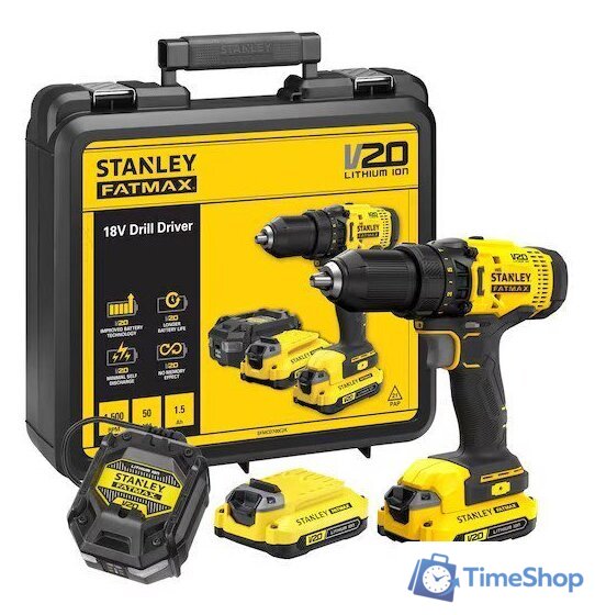 Дрель-шуруповерт Stanley SFMCD700C2K (с 2-мя АКБ, кейс) - Изображение №1 — Интернет-магазин Time-Shop