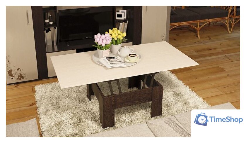 Стол-трансформер Трия Тип 10 (венге цаво/дуб белфорт) - Изображение №4 — Интернет-магазин Time-Shop