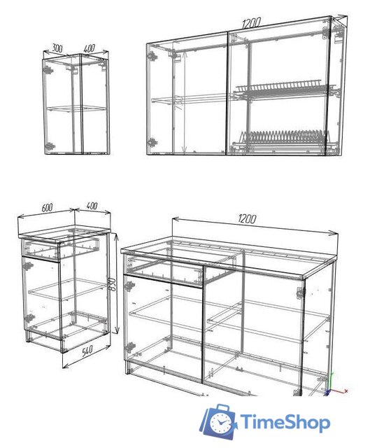 Готовая кухня ЭлиГард Urban 1.6 (белый) - Изображение №6 — Интернет-магазин Time-Shop