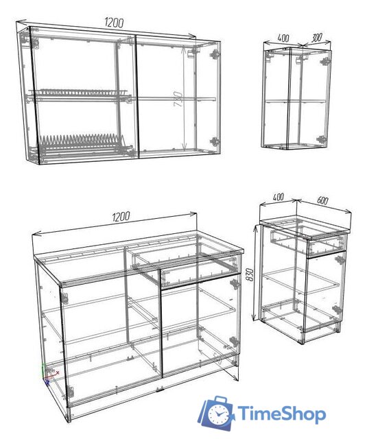 Готовая кухня ЭлиГард Urban 1.6 (белый) - Изображение №5 — Интернет-магазин Time-Shop