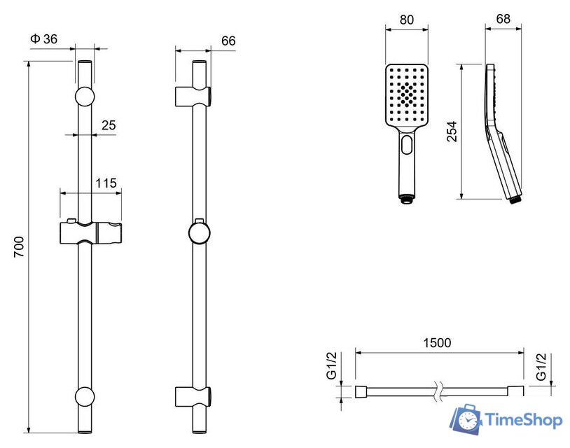 Душевой гарнитур  Aquatek Лира AQ2018MB (черный матовый) - Изображение №8 — Интернет-магазин Time-Shop