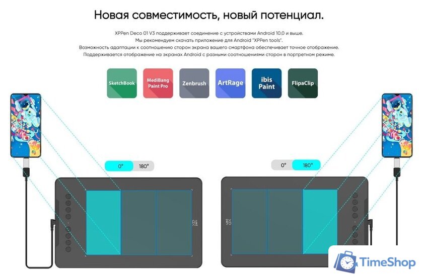 Графический планшет XP-Pen Deco 01 V3 (зеленый) - Изображение №10 — Интернет-магазин Time-Shop