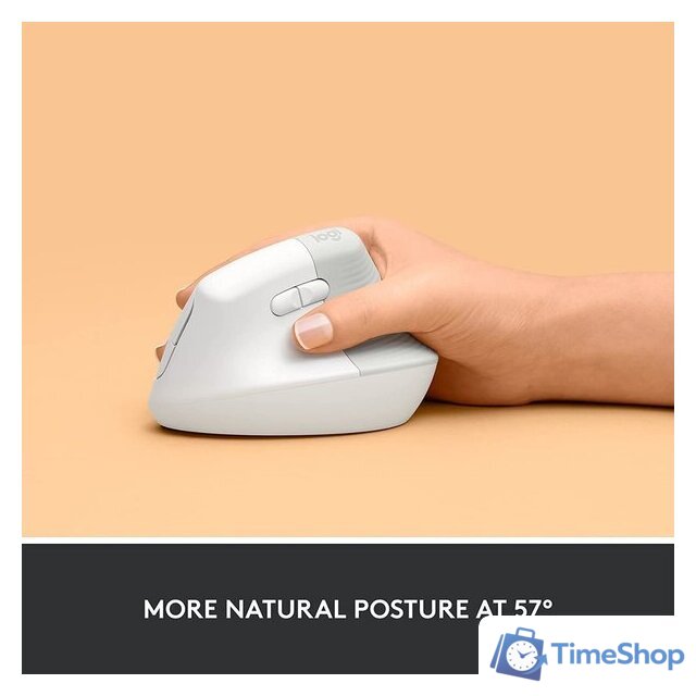 Вертикальная мышь Logitech Lift (белый) - Изображение №3 — Интернет-магазин Time-Shop