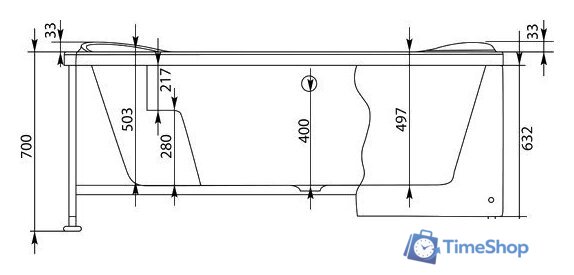 Ванна Aquanet Capri 170x110 R (с каркасом) - Изображение №6 — Интернет-магазин Time-Shop