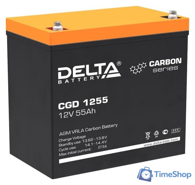 Аккумулятор для ИБП Delta CGD 1255 (12В/55 А·ч) - Изображение №1 — Интернет-магазин Time-Shop