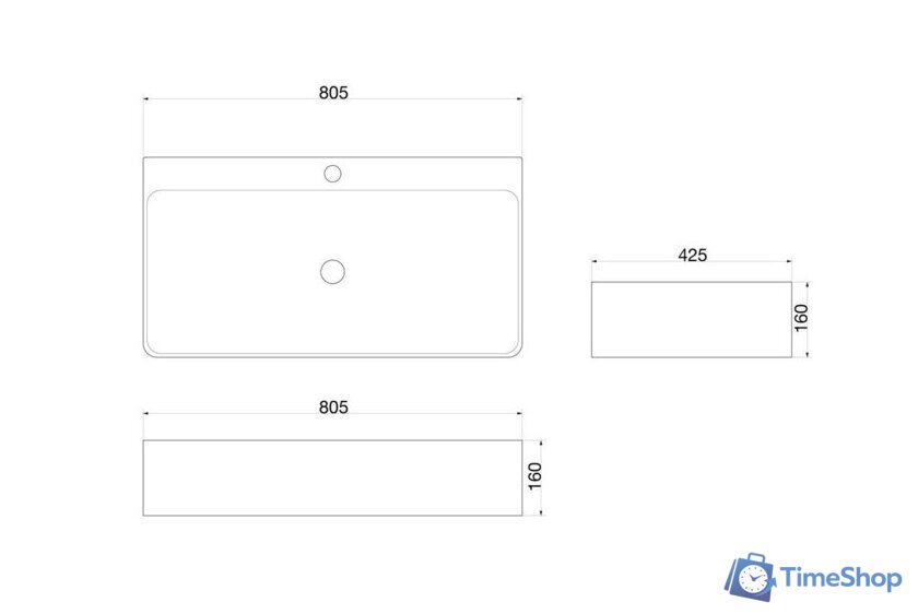 Умывальник SantiLine SL-1080 - Изображение №2 — Интернет-магазин Time-Shop