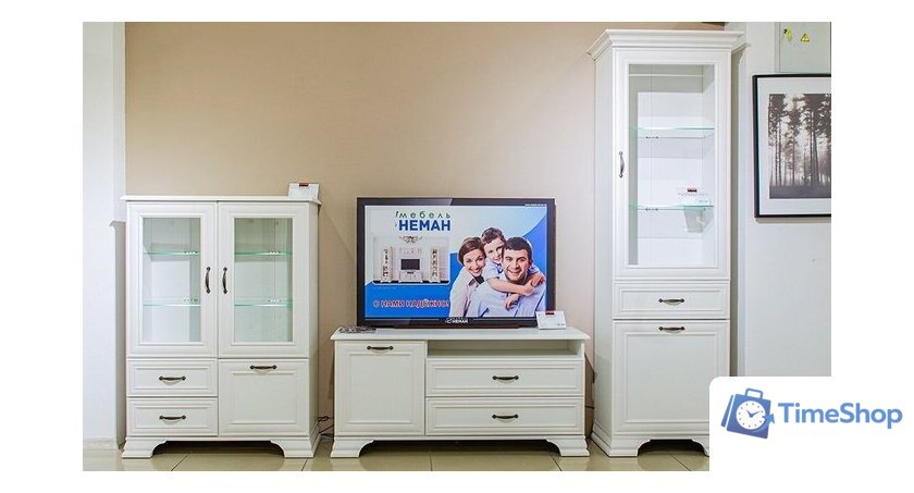 Тумба Мебель Неман Юнона МН-132-19 (белый текстурный) - Изображение №4 — Интернет-магазин Time-Shop