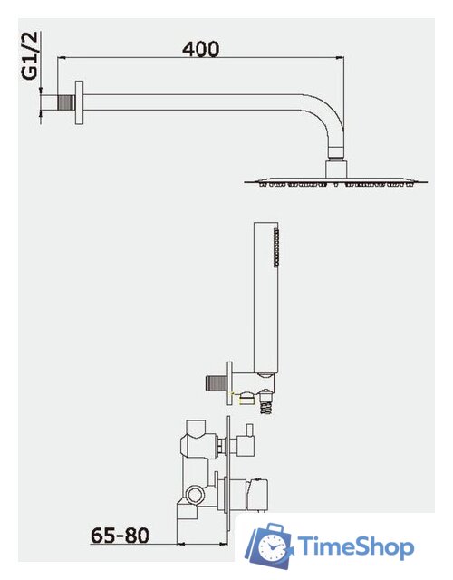 Душевая система  Vieir V403563-F - Изображение №2 — Интернет-магазин Time-Shop