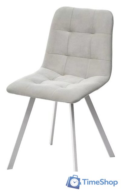 Стул M-City Ричи 688M05747 (H-09 светло-серый велюр/белый) - Изображение №1 — Интернет-магазин Time-Shop