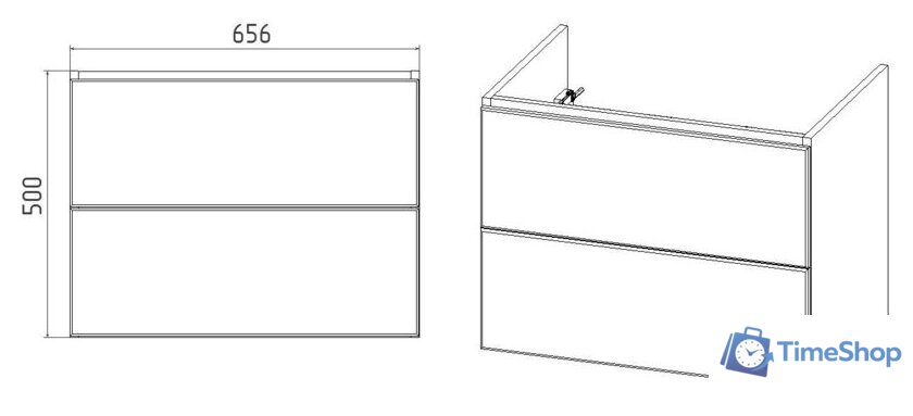  Viant Тумба под умывальник София Como 70 VSOF70CO-T2YP - Изображение №4 — Интернет-магазин Time-Shop