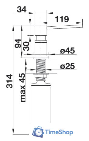 Дозатор для моющего средства Blanco Lato (черный матовый) - Изображение №7 — Интернет-магазин Time-Shop