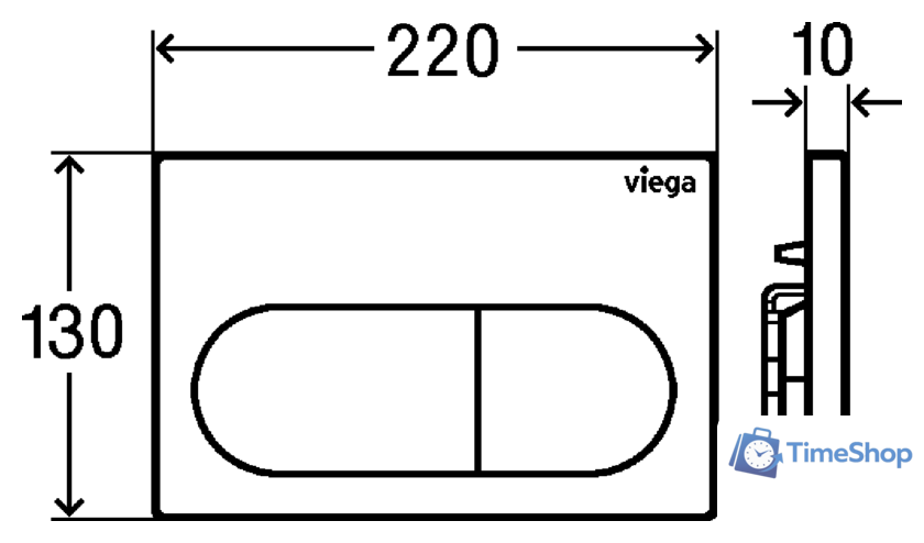 Панель смыва Viega Visign for Life 6 8602.1 (хром) 773 748 - Изображение №3 — Интернет-магазин Time-Shop