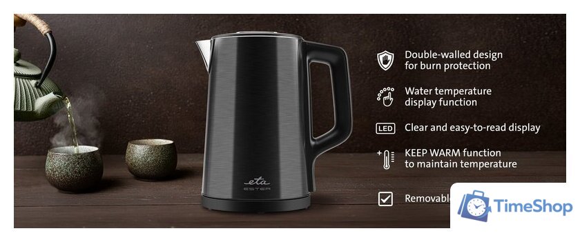 Электрический чайник ETA Ester 4597 90000 black - Изображение №8 — Интернет-магазин Time-Shop