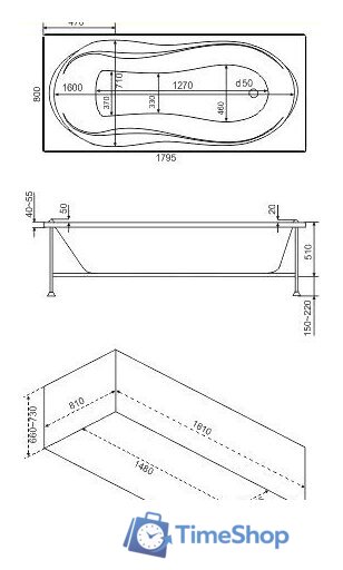 Ванна BAS Ямайка 180x80 - Изображение №6 — Интернет-магазин Time-Shop