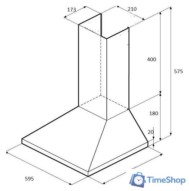 Кухонная вытяжка Krona Janna T 600 black PB КА-00008447 - Изображение №13 — Интернет-магазин Time-Shop