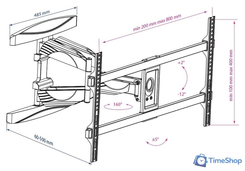 Кронштейн для телевизора Kromax ATLANTIS-65 (черный) - Изображение №3 — Интернет-магазин Time-Shop