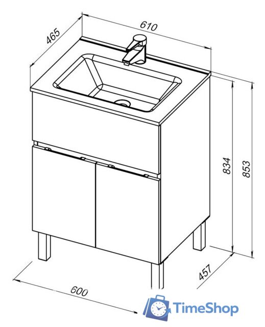  Aquanet Тумба под умывальник Алвита new 60 277547 - Изображение №10 — Интернет-магазин Time-Shop