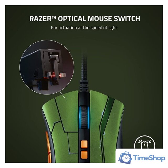 Игровая мышь Razer DeathAdder V2 Halo Infinite - Изображение №3 — Интернет-магазин Time-Shop