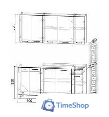 Готовая кухня Интерлиния Мила Лайт 1.7-60 (бетон лайт/антрацит/опал светлый) - Изображение №3 — Интернет-магазин Time-Shop