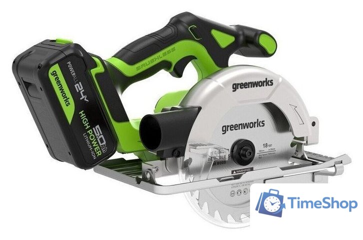 Дисковая (циркулярная) пила Greenworks GD24CS165 1501607CUG (с 1-им АКБ) - Изображение №4 — Интернет-магазин Time-Shop