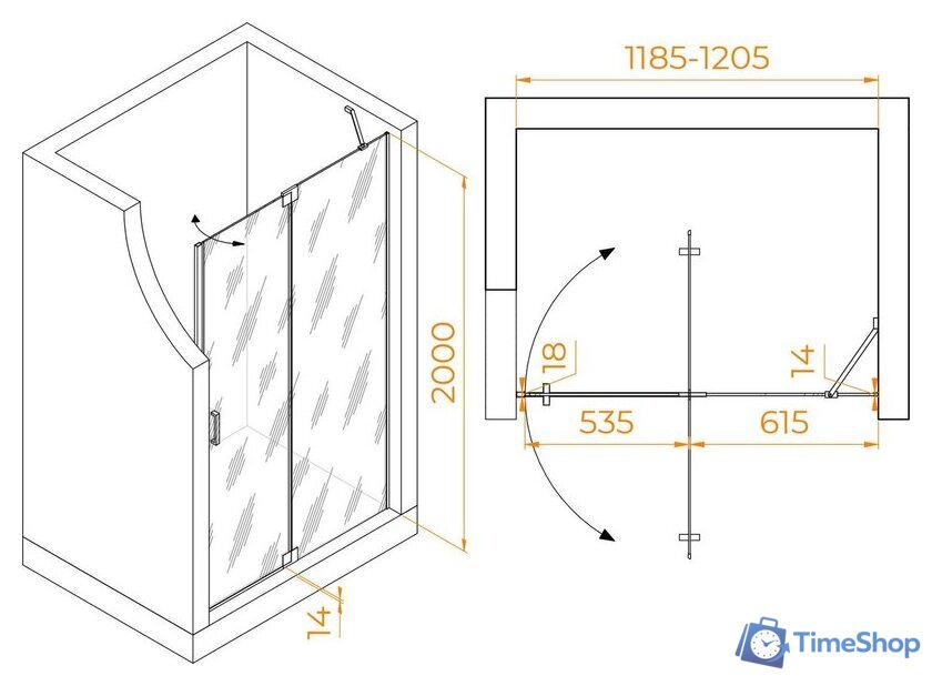 Душевая дверь RGW HO-014Gr 350601412-210 - Изображение №4 — Интернет-магазин Time-Shop