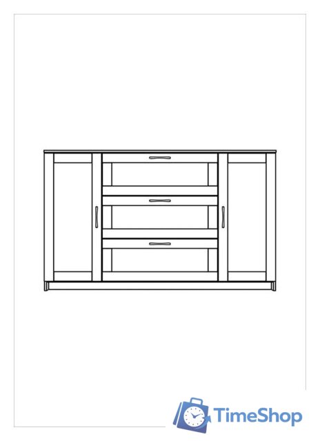 Комод Mio Tesoro Сириус 2 двери и 3 ящика 156x95 2.02.03.290.1 (белый) - Изображение №4 — Интернет-магазин Time-Shop