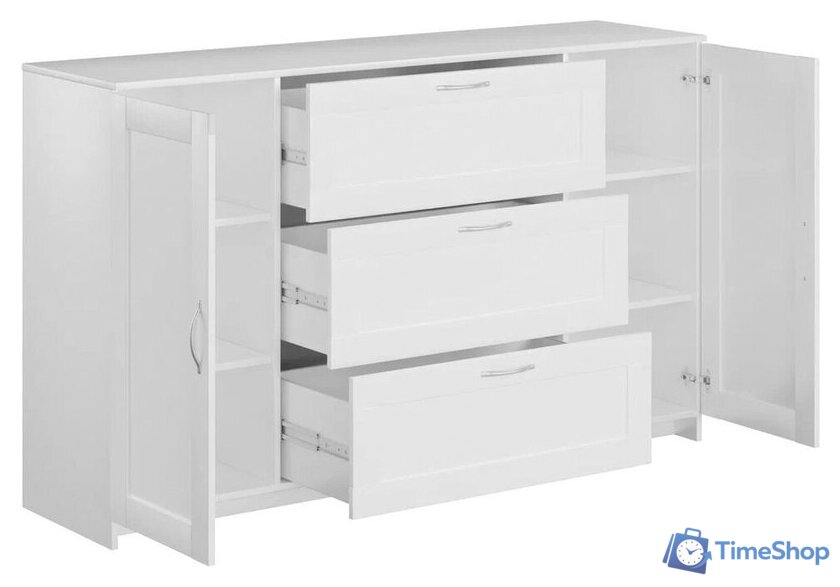 Комод Mio Tesoro Сириус 2 двери и 3 ящика 156x95 2.02.03.290.1 (белый) - Изображение №2 — Интернет-магазин Time-Shop