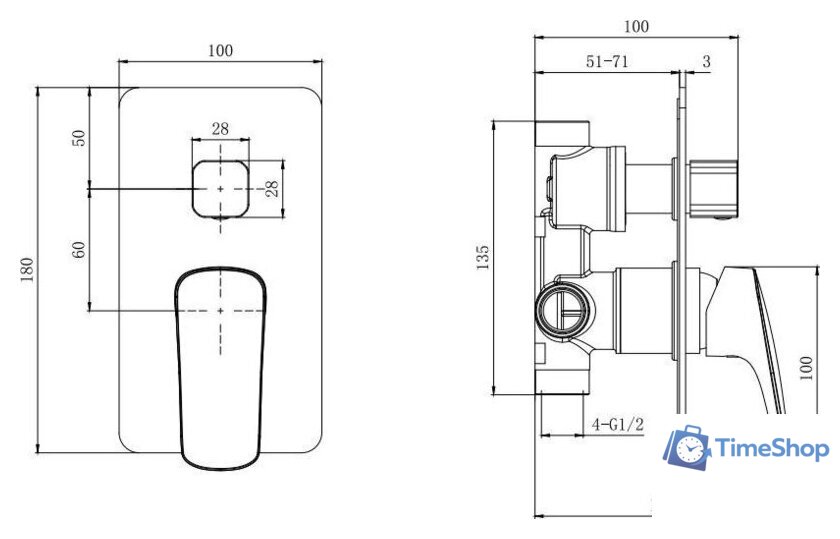 Душевая система  Aquatek Вега AQ1075MB (черный матовый) - Изображение №19 — Интернет-магазин Time-Shop