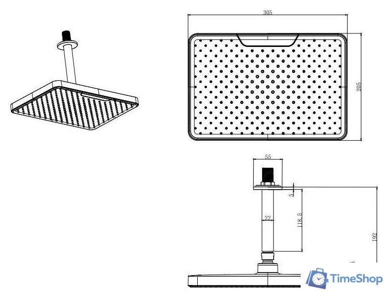 Душевая система  Aquatek Вега AQ1075MB (черный матовый) - Изображение №20 — Интернет-магазин Time-Shop