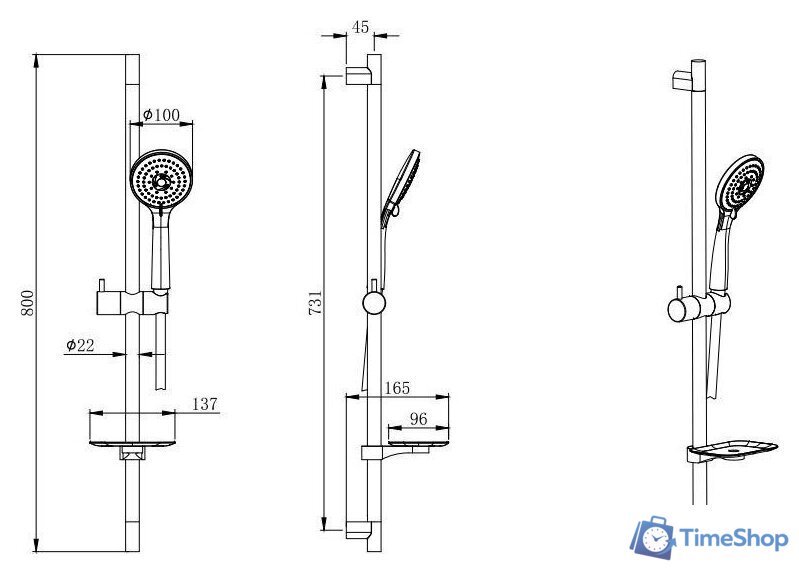 Душевая система  Aquatek Вега AQ1075MB (черный матовый) - Изображение №18 — Интернет-магазин Time-Shop