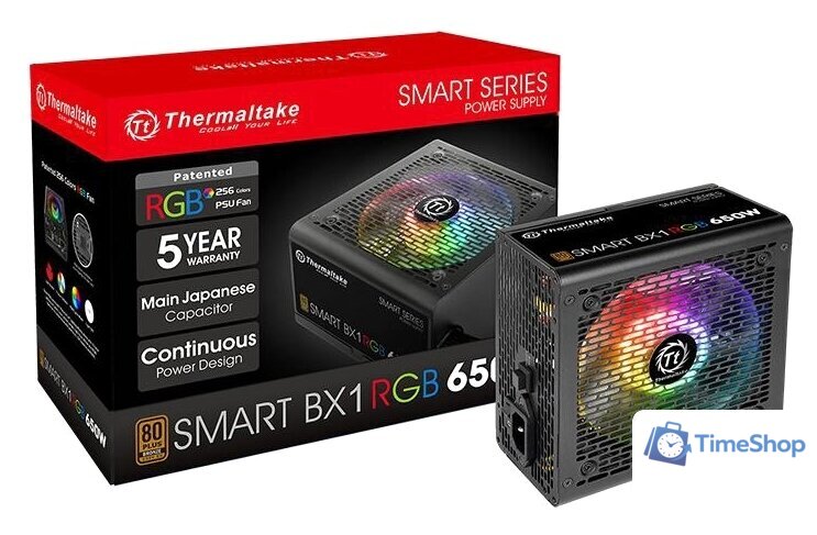 Блок питания Thermaltake Smart BX1 RGB 650W SP-650AH2NKB-2 - Изображение №4 — Интернет-магазин Time-Shop